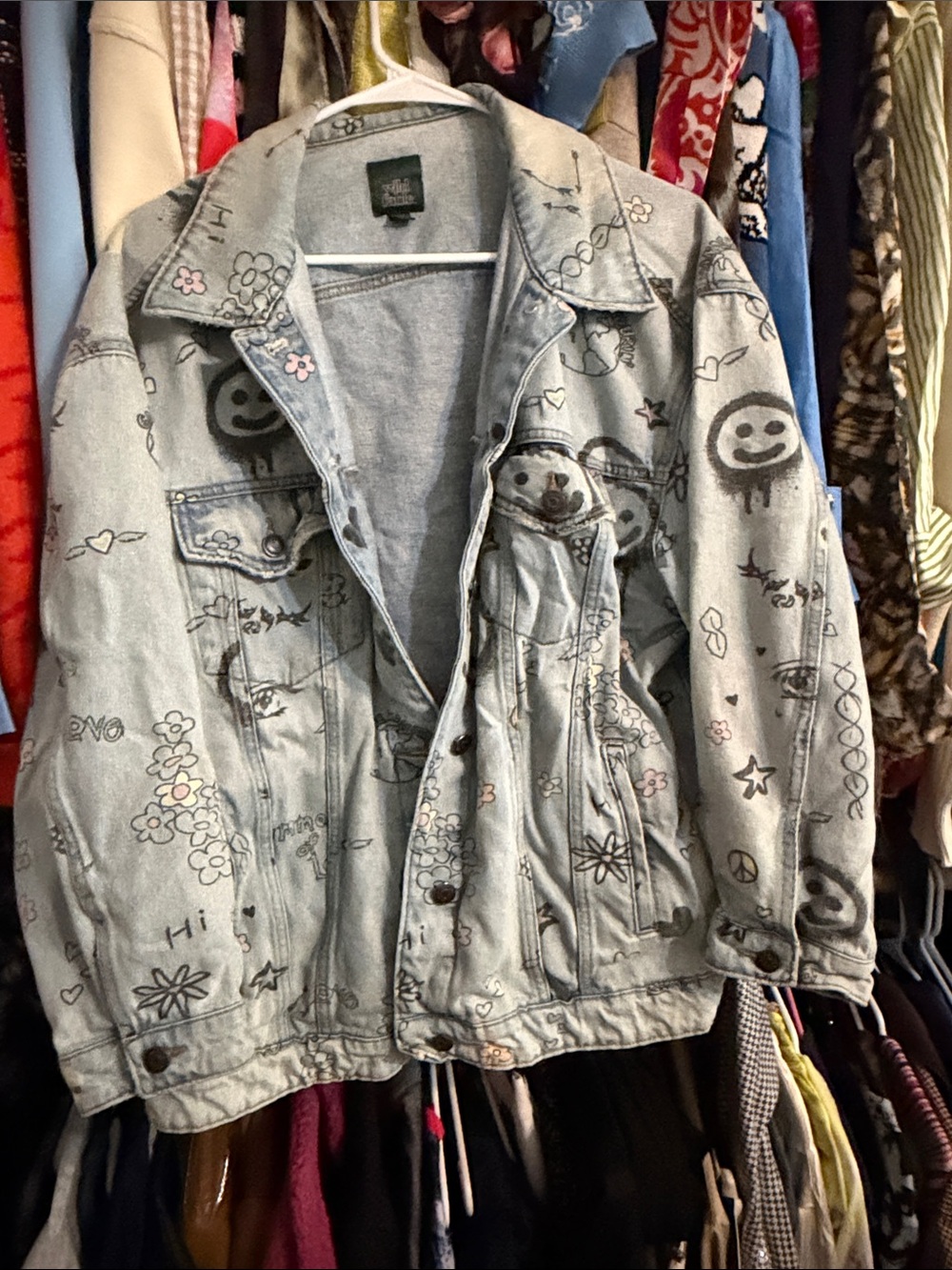 Wild fable scribble denim jacket medium